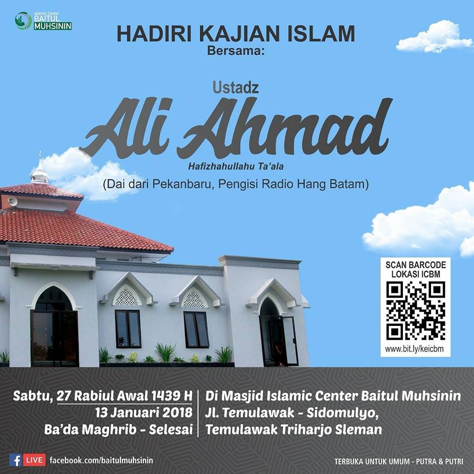 Kajian Islam bersama Ustadz Ali Ahmad hafizhahullah Ta’ala